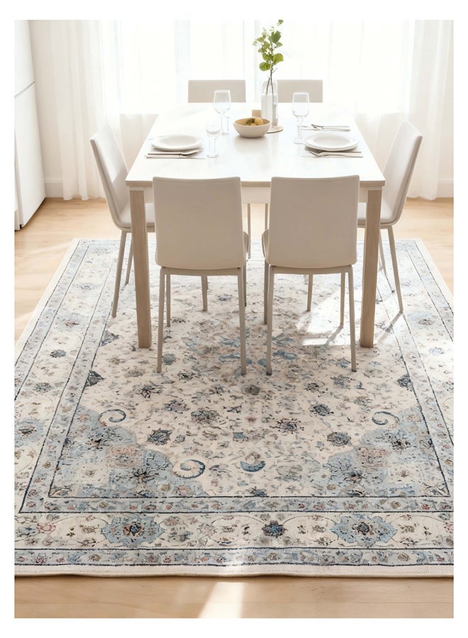 Noon East Carpet Rug Anti-Slip-  Size- 153 x 214 cm - 5x7 ft | Royal Heritage Design | Color- Misty blue| Ideal as Carpets for Living room, Bedroom, Office, Entry hallways, Foyers or balcony - Image 2